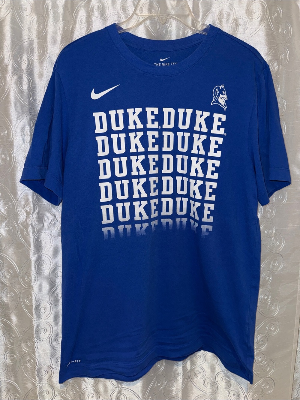 Nike Duke Blue Devils Repeating Logo Tee - Blue & White Men’s Size Medium 🔥 G15